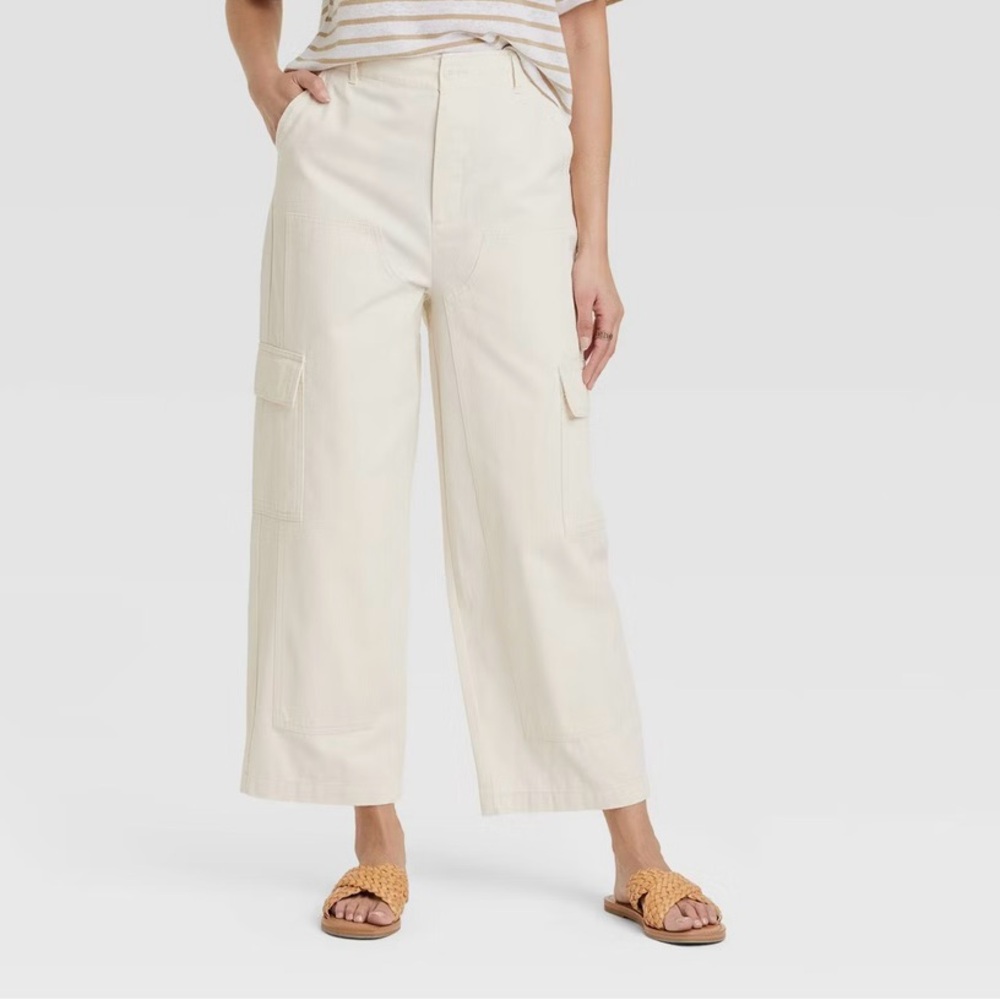 Universal Thread Wide Leg Utility Pant in Cream